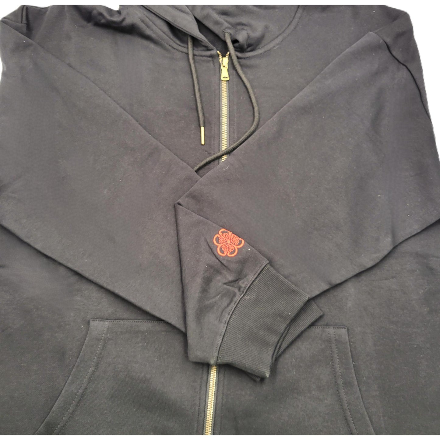 Whale embroidery hoodie - Black