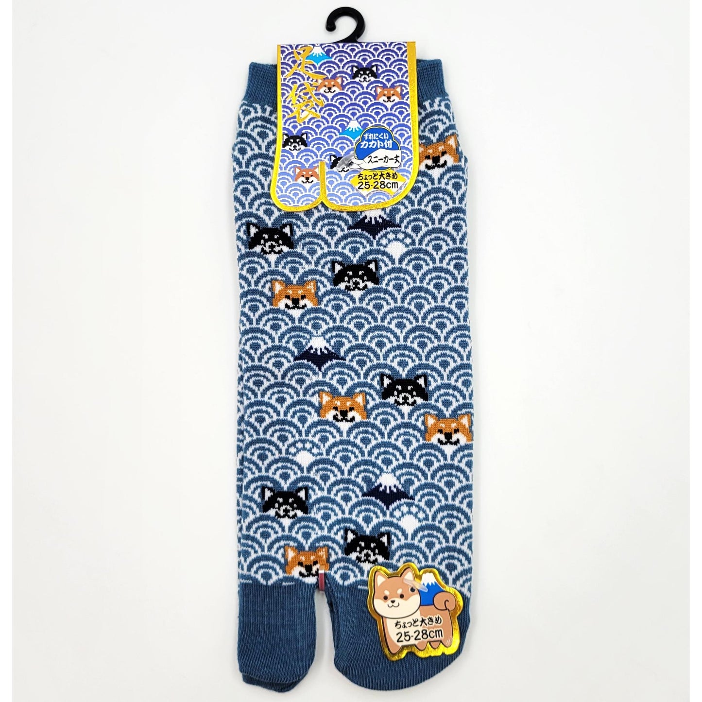 Chaussettes Japonaises Tabi en coton - Shiba et Seigaiha Taille Large