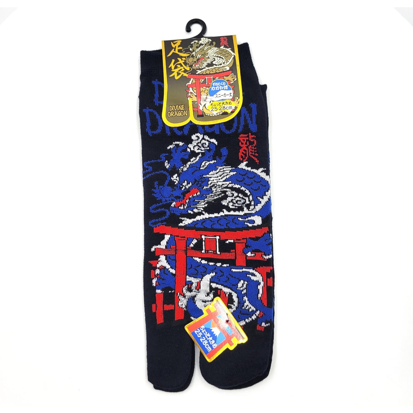 Chaussettes Japonaises Tabi en coton - Dragon et Tori Taille Large