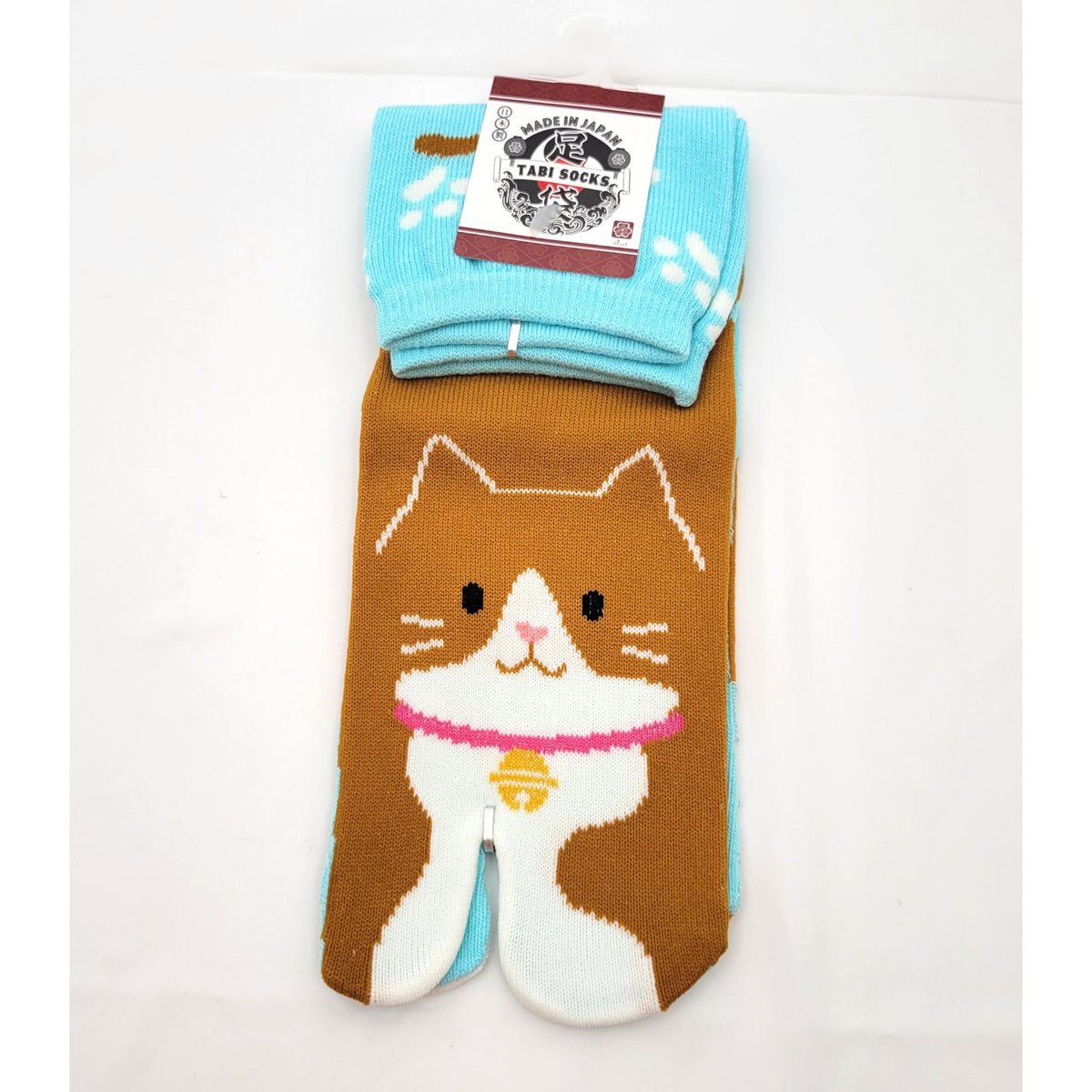 Chaussettes Japonaises Tabi - Motif chat avec une clochette Taille EU34-40