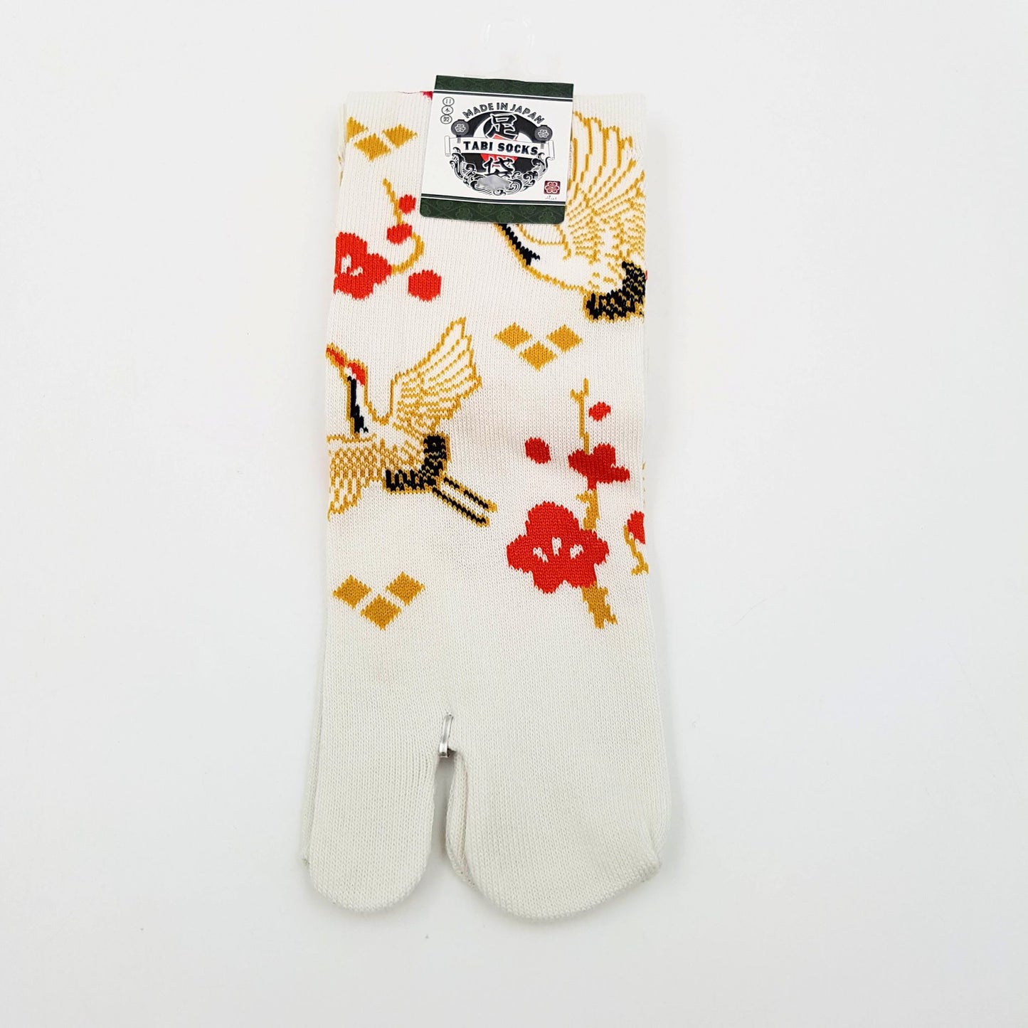 Japanese Cotton Tabi Socks - Crane Size Large