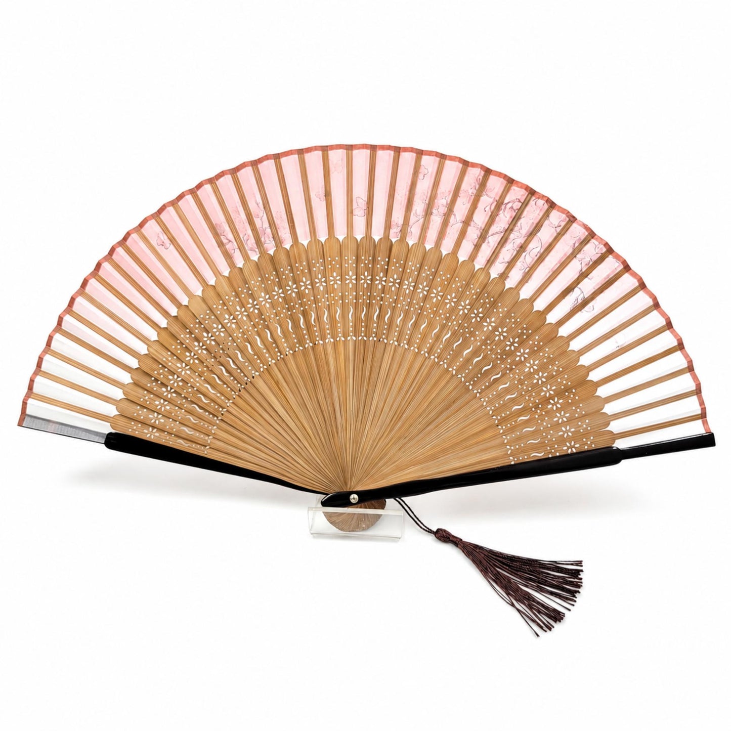 Éventail Luxe – Art Japonais Motif PAPILLON FLEUR