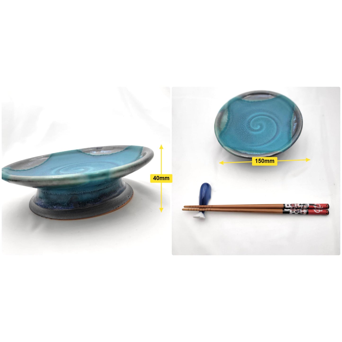 ASSIETTE TURQUOISE SPIRALE