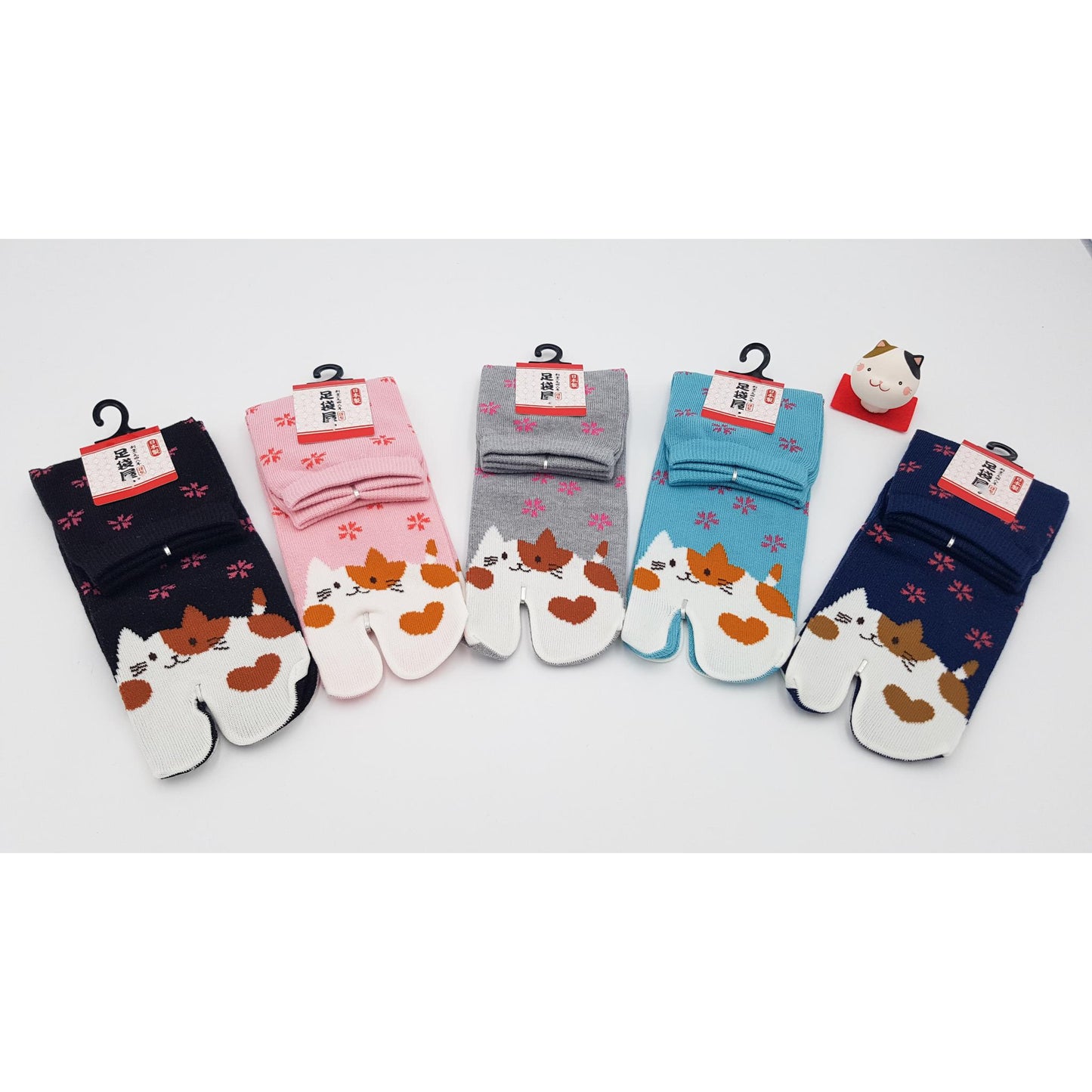 Chaussettes Japonaises Tabi en coton - Chat Kawaii