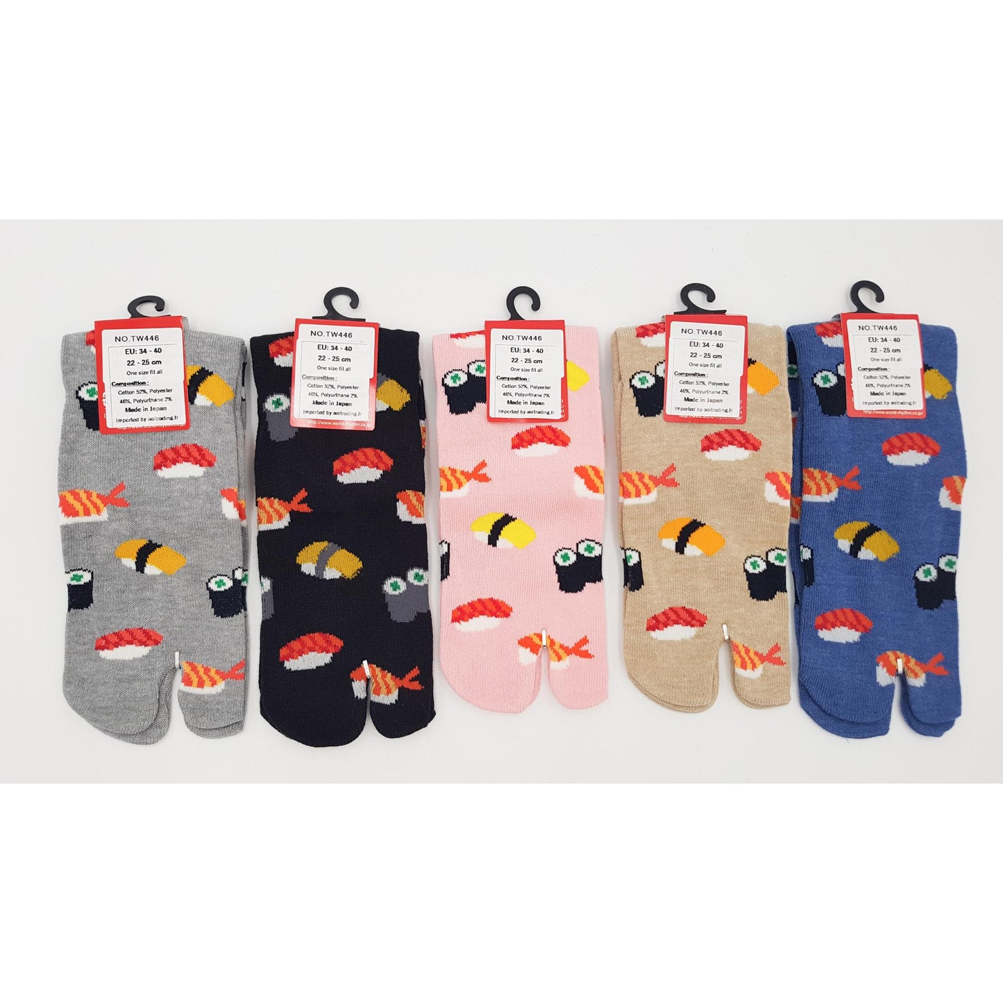 Chaussettes Japonaises Tabi en Coton - Sushi