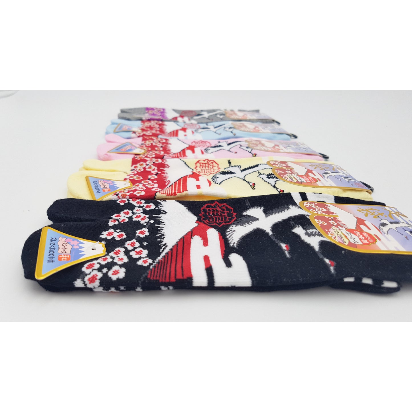 Chaussettes Japonaises Tabi en coton - Grue