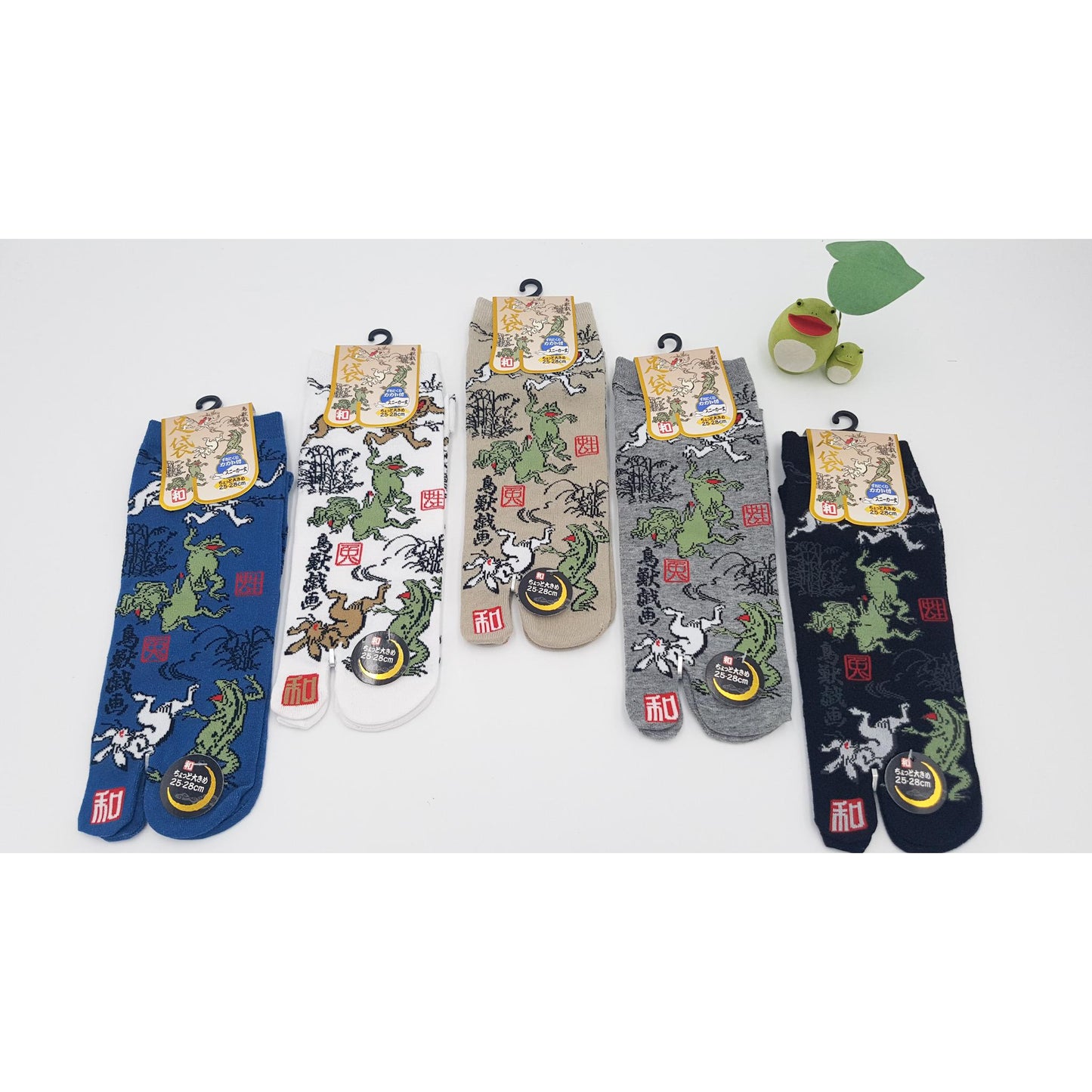 Chaussette Japonaises Tabi en coton - Grenouille et Lapin Taille Large