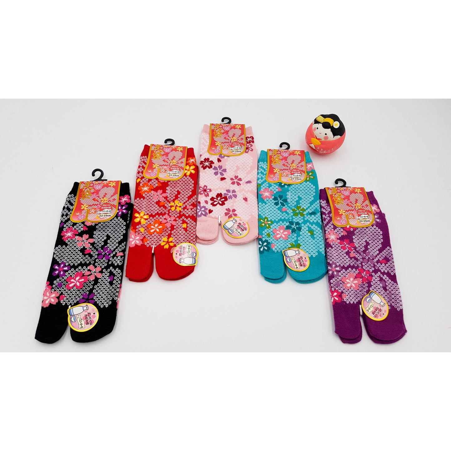 Chaussettes Japonaises Tabi en coton - Fleur Shibori