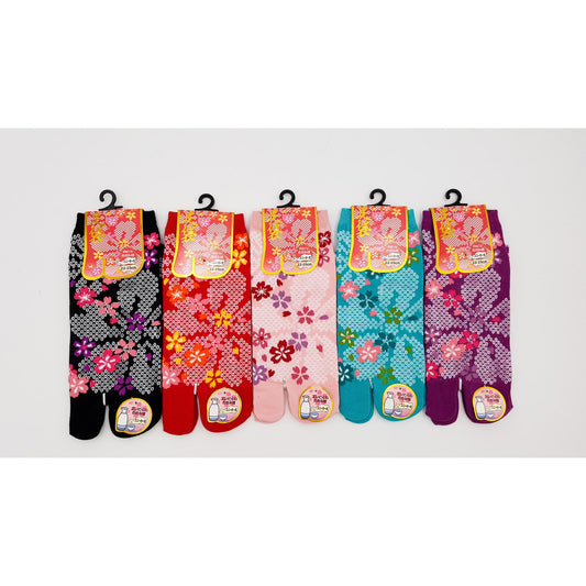 Chaussettes Japonaises Tabi en coton - Fleur Shibori