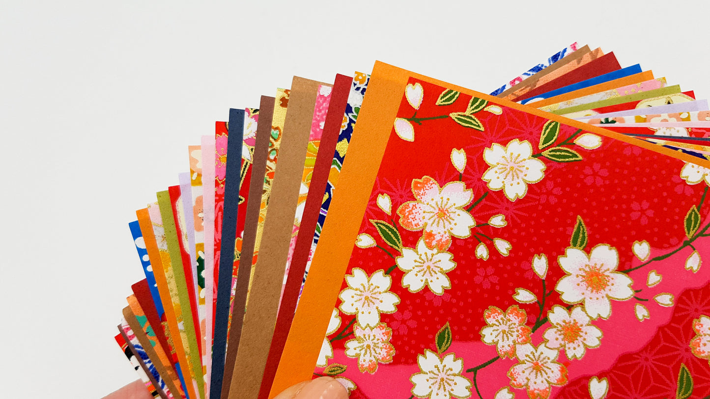 Assortiment de papier Origami Chiyogami - 40 feuilles