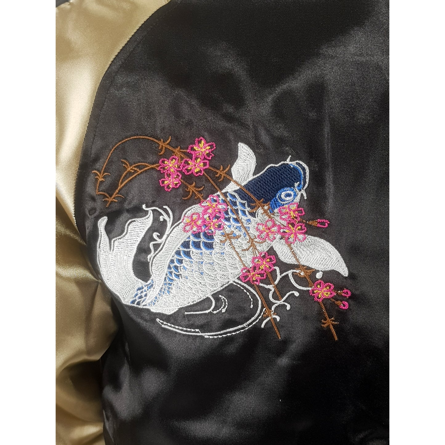 Sukajan Koi and Mount Fuji - Black