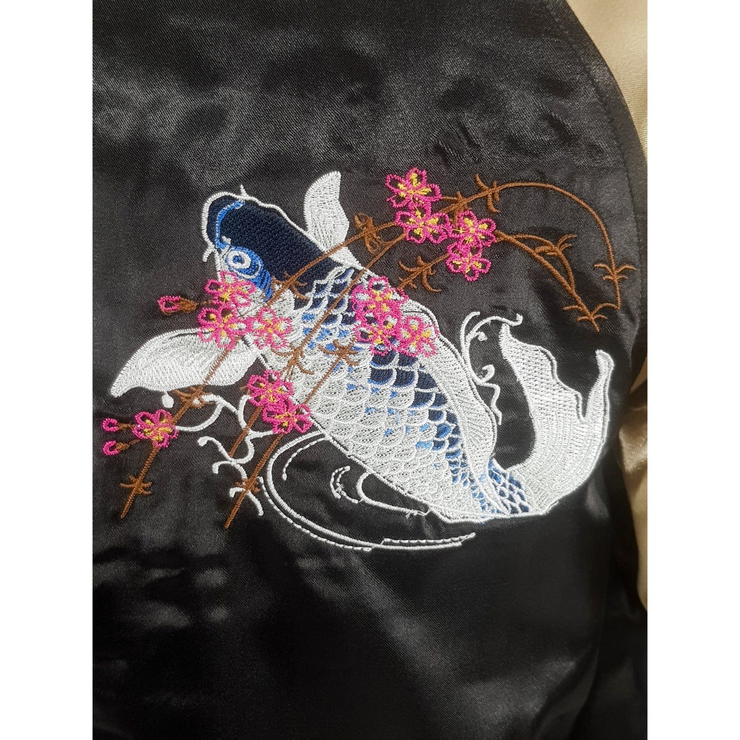 Sukajan Koi and Mount Fuji - Black