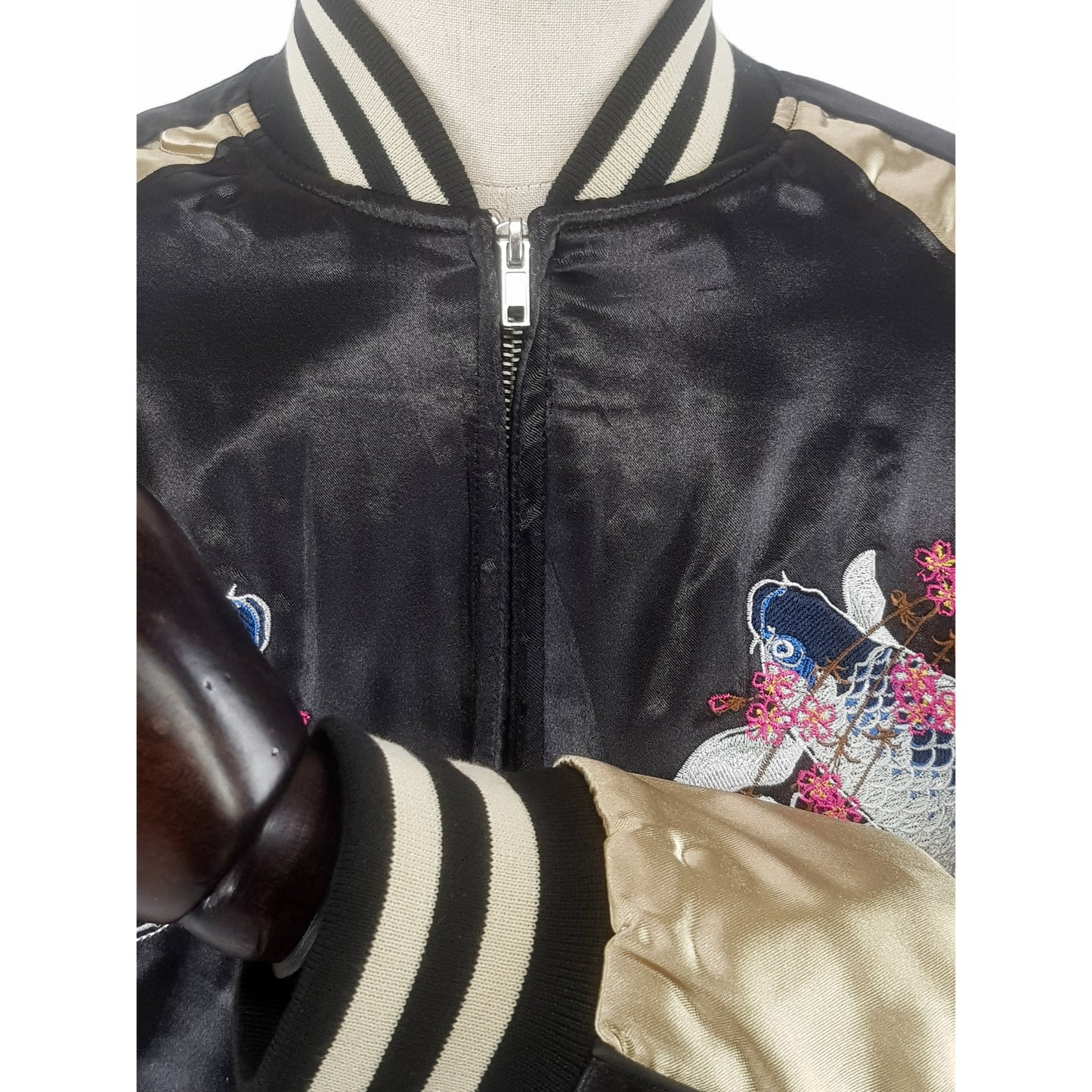 Sukajan Koi and Mount Fuji - Black