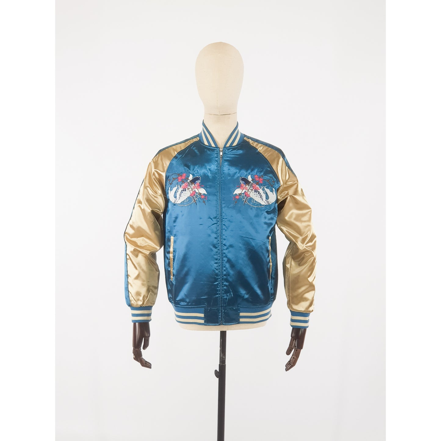 Sukajan Koi and Mount Fuji - Light Blue