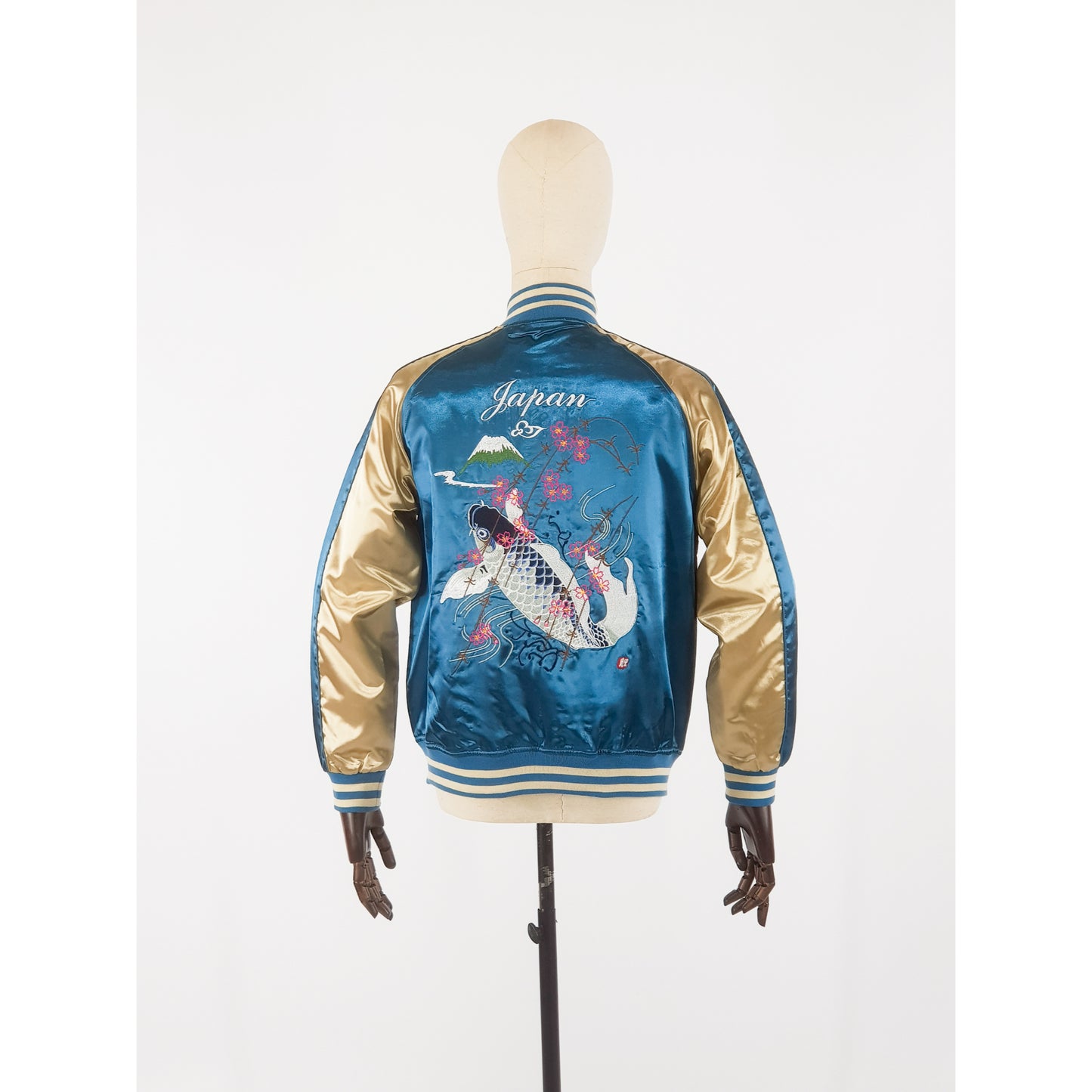 Sukajan Koi and Mount Fuji - Light Blue