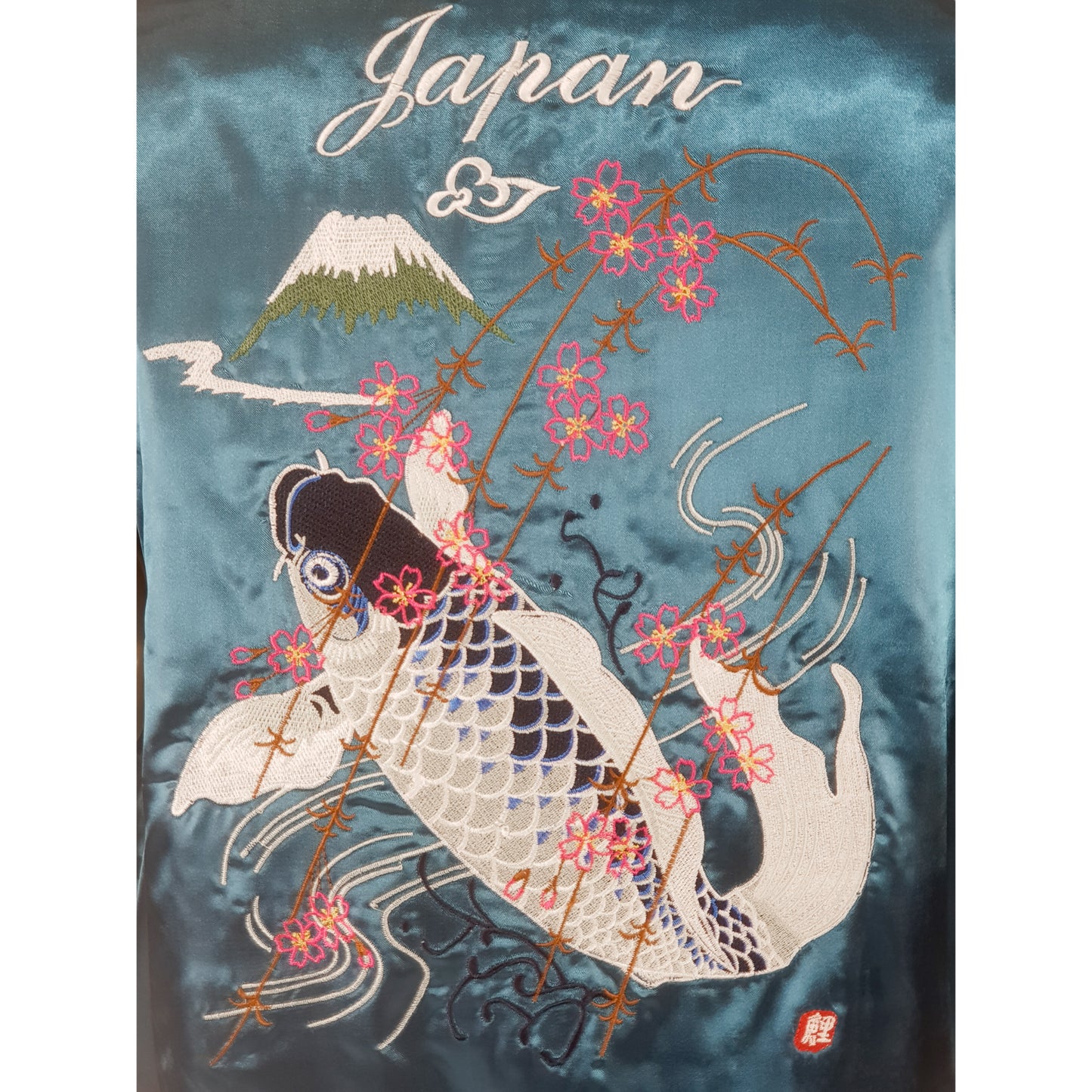 Sukajan Koi and Mount Fuji - Light Blue