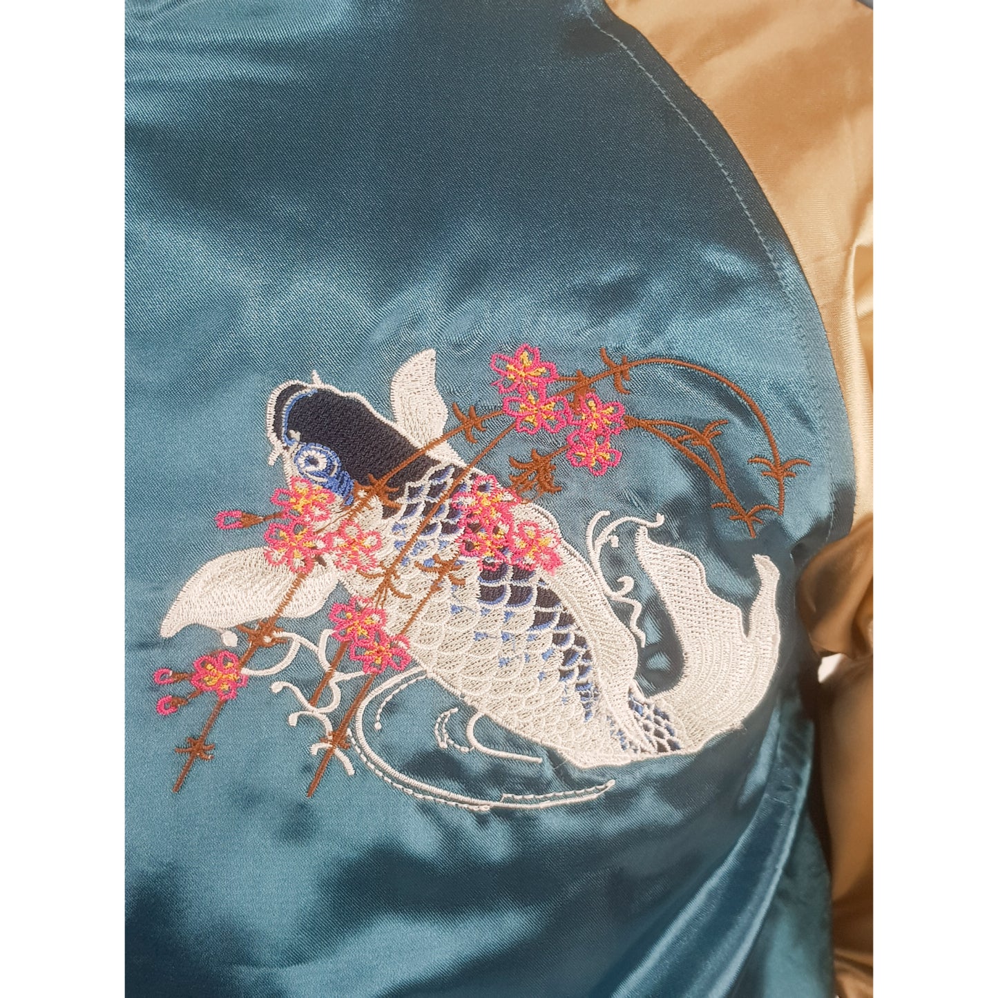 Sukajan Koi and Mount Fuji - Light Blue