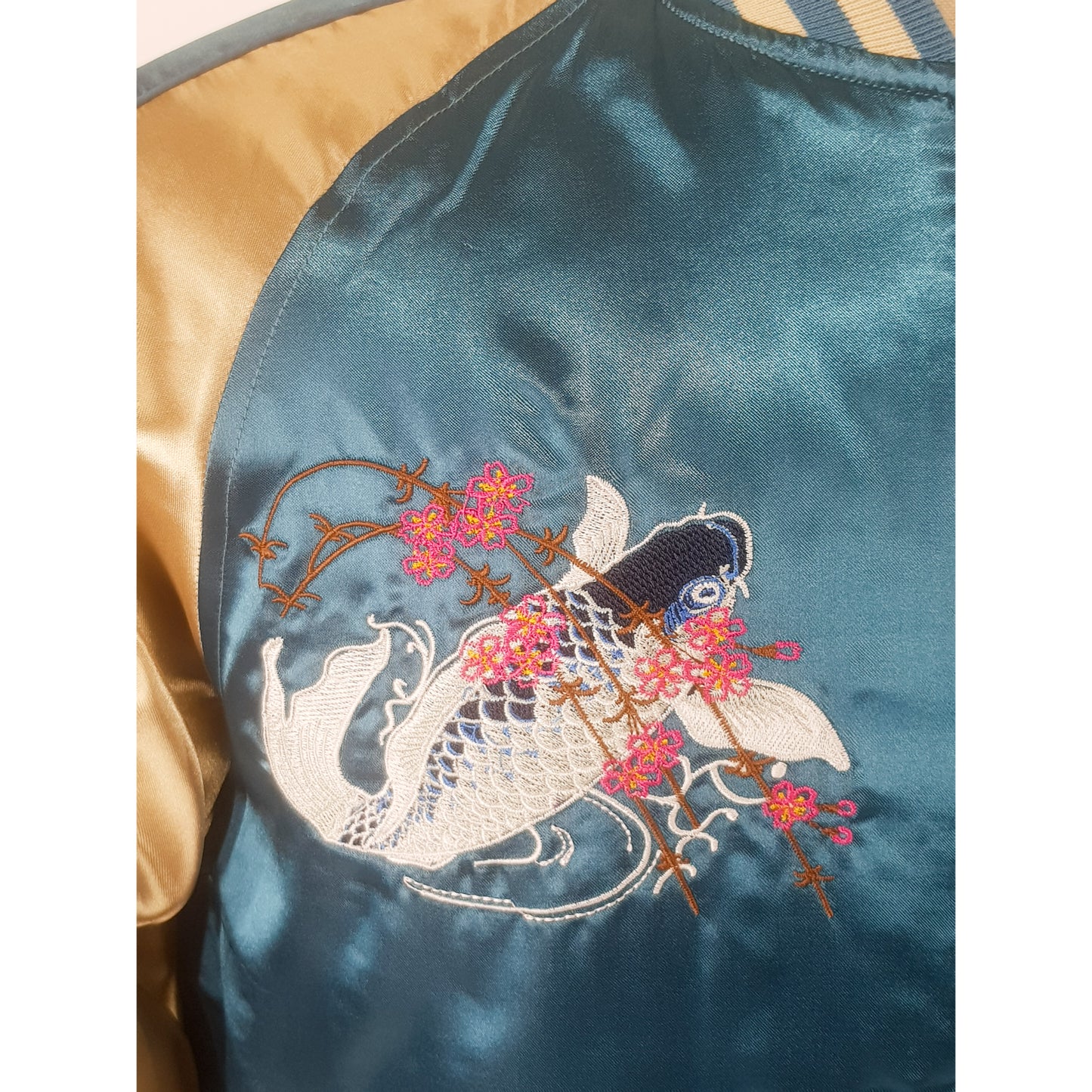 Sukajan Koi and Mount Fuji - Light Blue