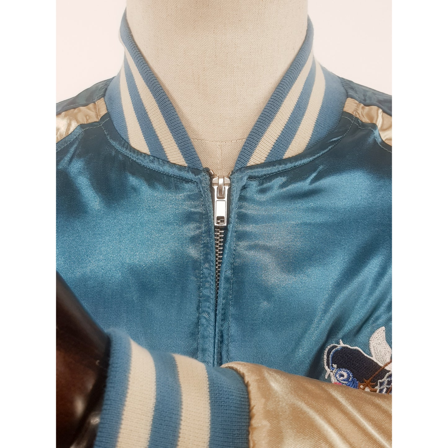 Sukajan Koi and Mount Fuji - Light Blue