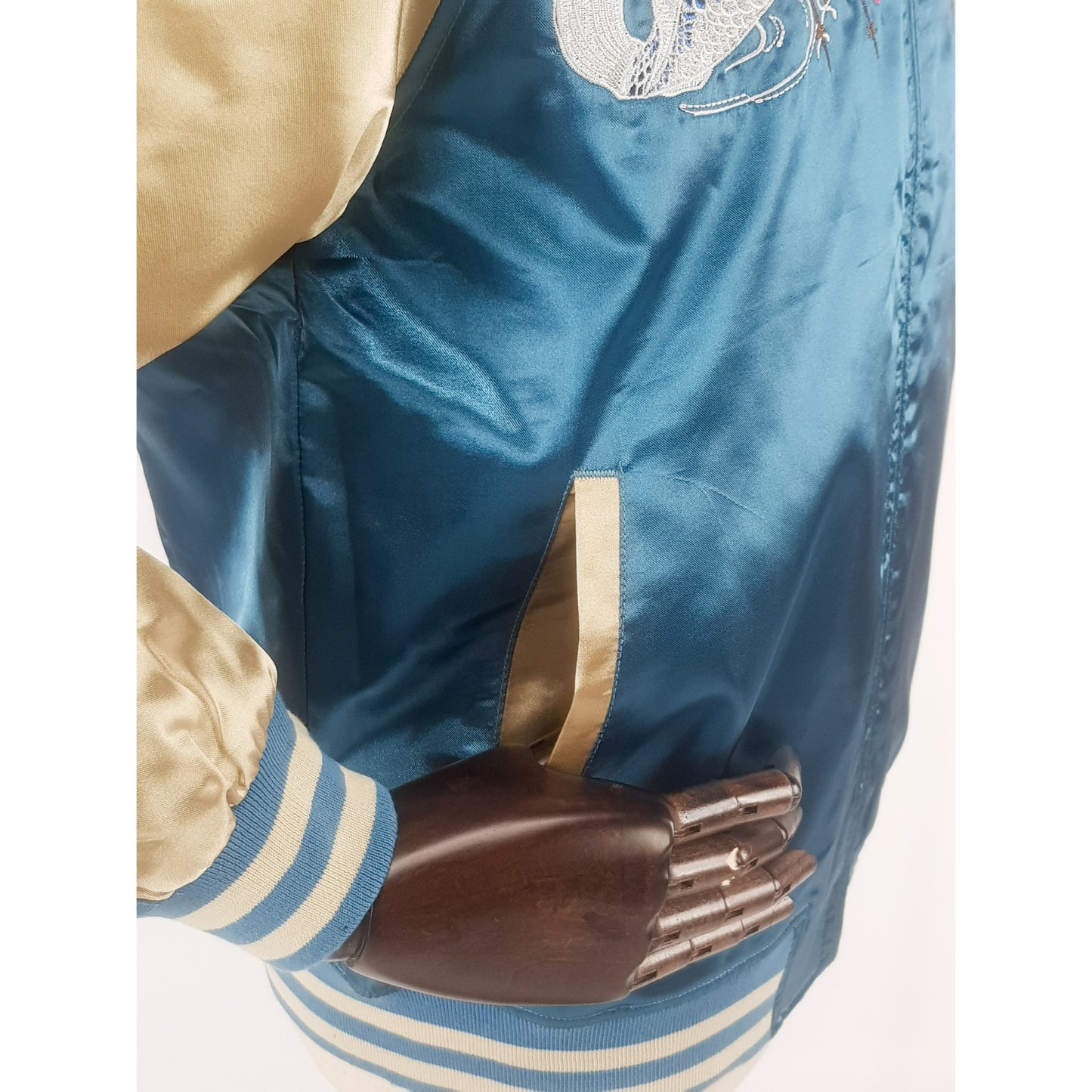 Sukajan Koi and Mount Fuji - Light Blue