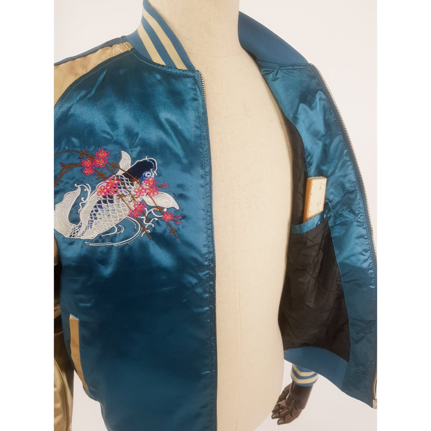 Sukajan Koi and Mount Fuji - Light Blue