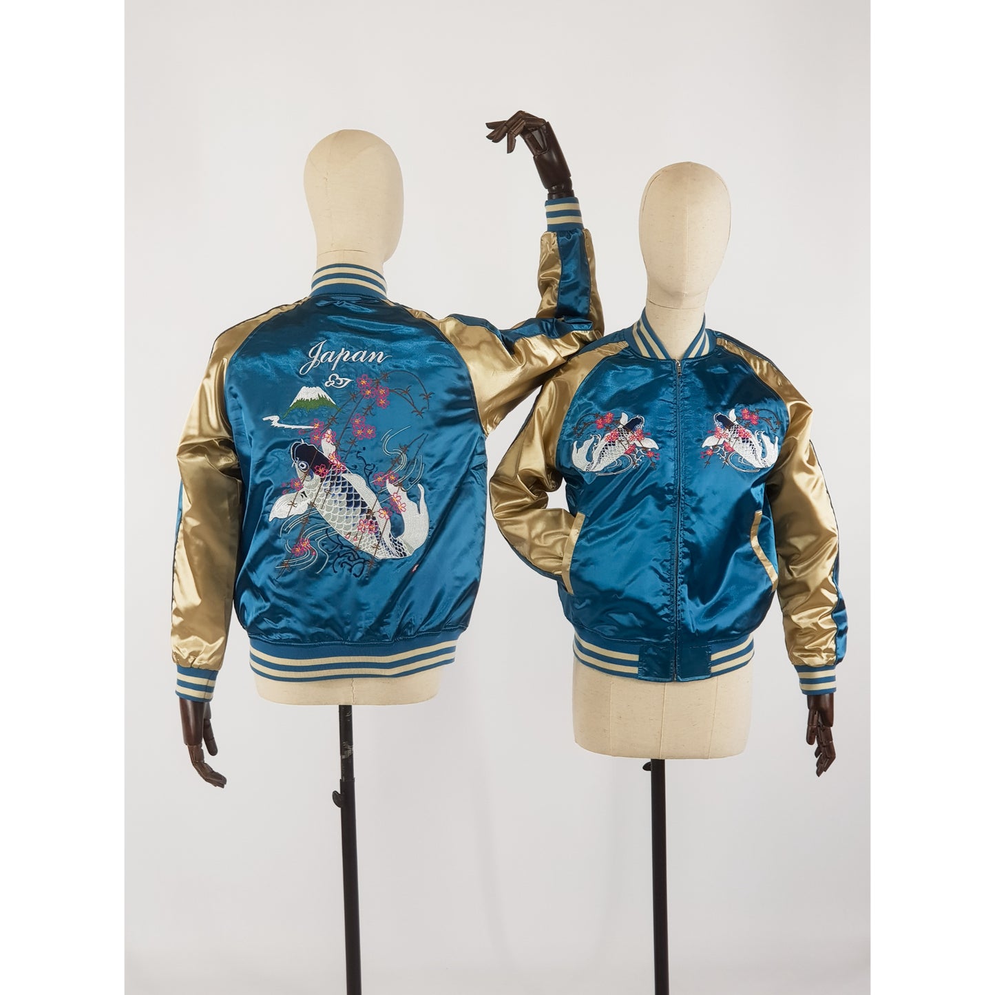 Sukajan Koi and Mount Fuji - Light Blue