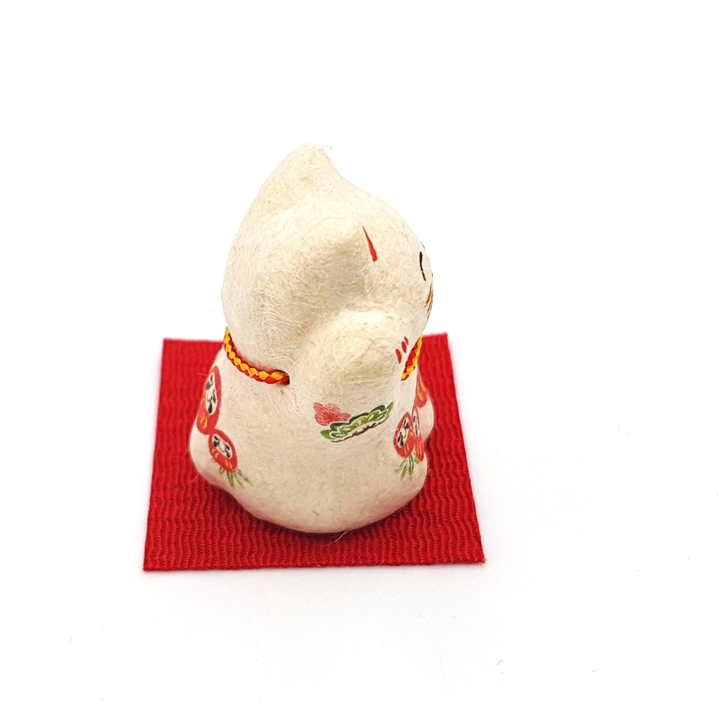 Maneki-neko doll figurine made of torn washi paper
