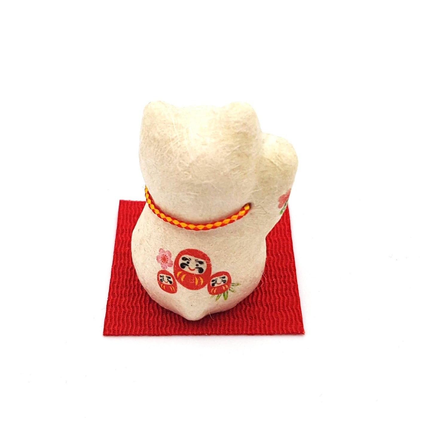 Maneki-neko doll figurine made of torn washi paper