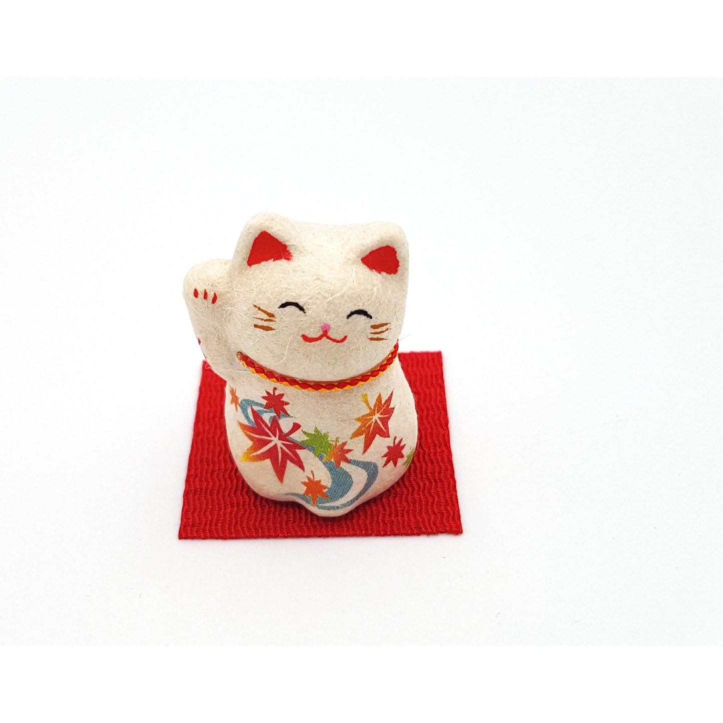 Maneki-neko doll figurine made of torn washi paper