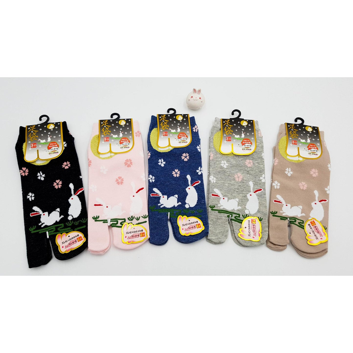 Chaussettes Japonaises Tabi en coton - Couple de Lapins