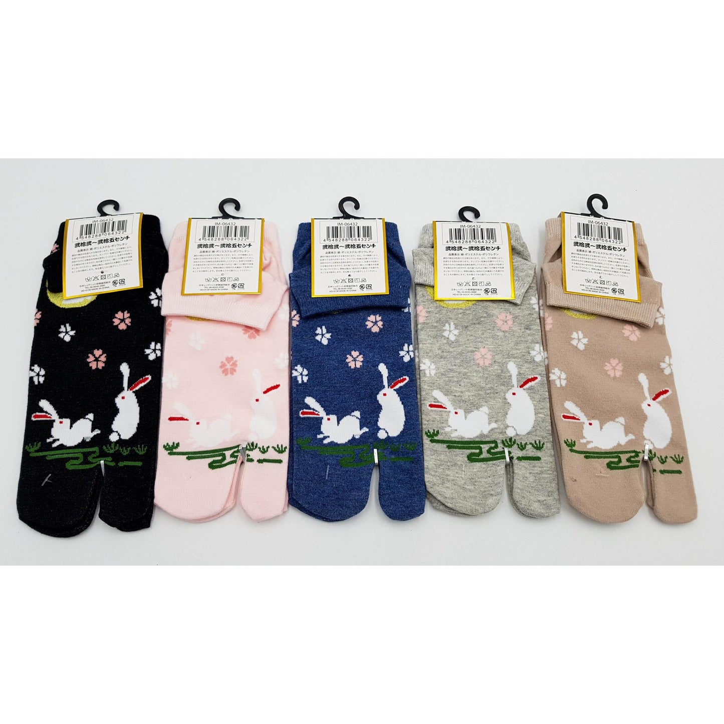 Chaussettes Japonaises Tabi en coton - Couple de Lapins