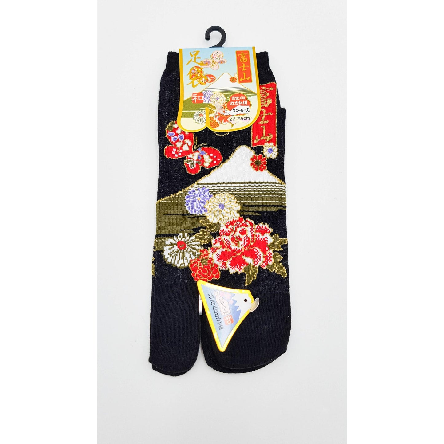 Chaussettes Japonaises Tabi en coton - Mont Fuji Fleuri