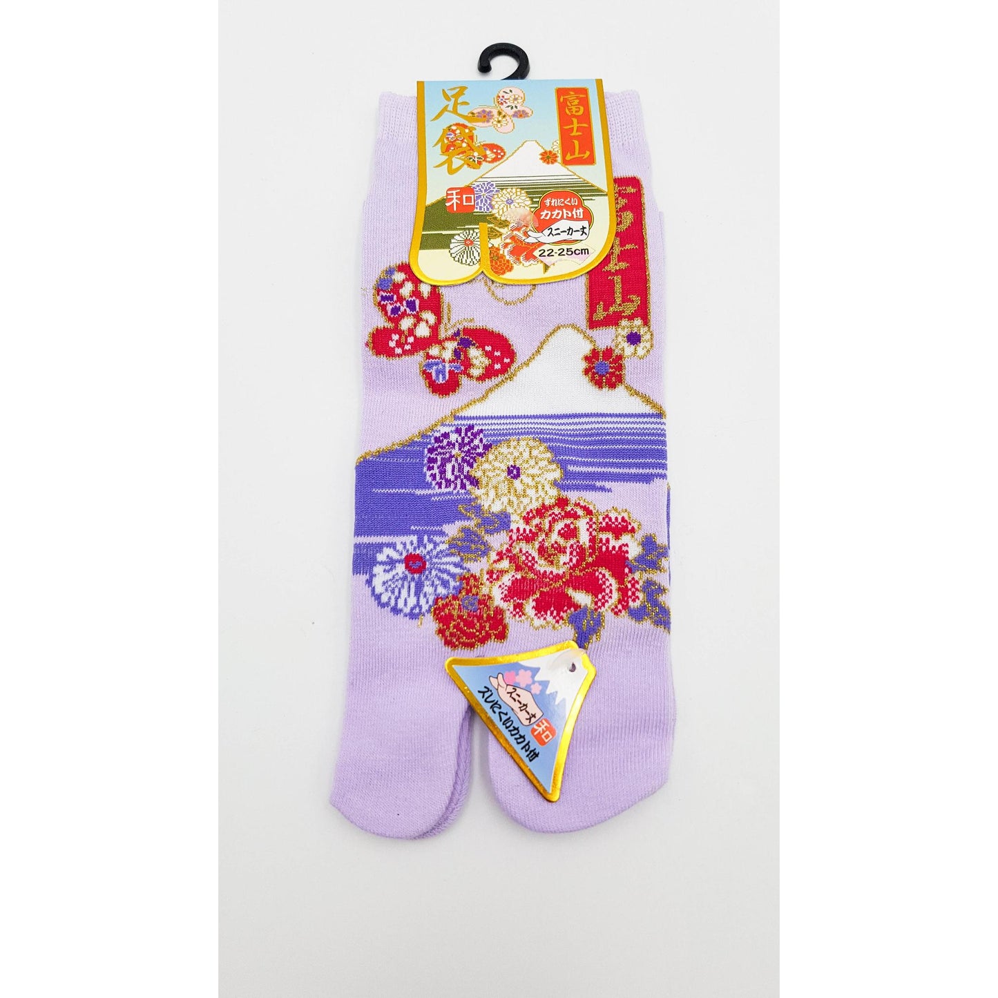 Chaussettes Japonaises Tabi en coton - Mont Fuji Fleuri