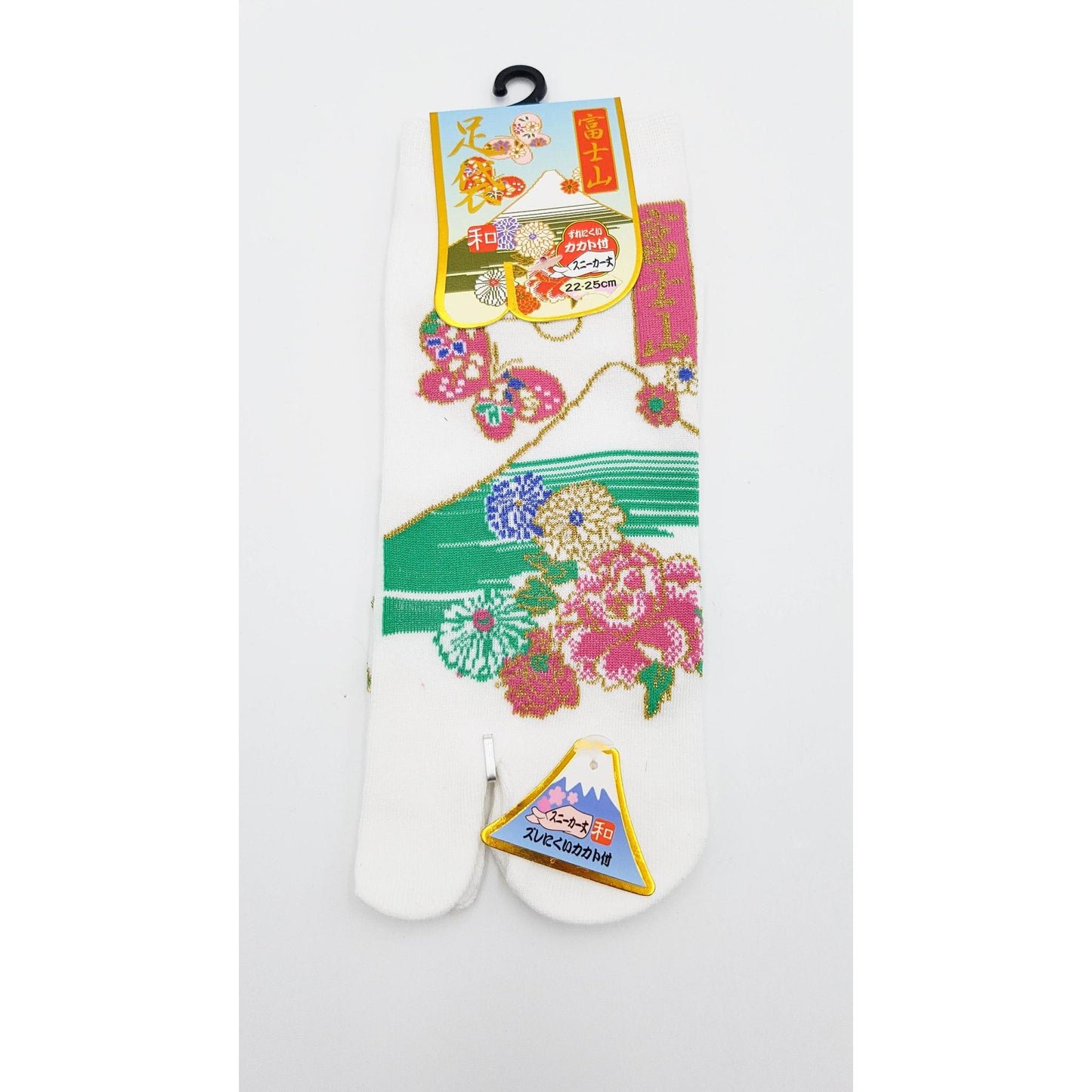 Chaussettes Japonaises Tabi en coton - Mont Fuji Fleuri