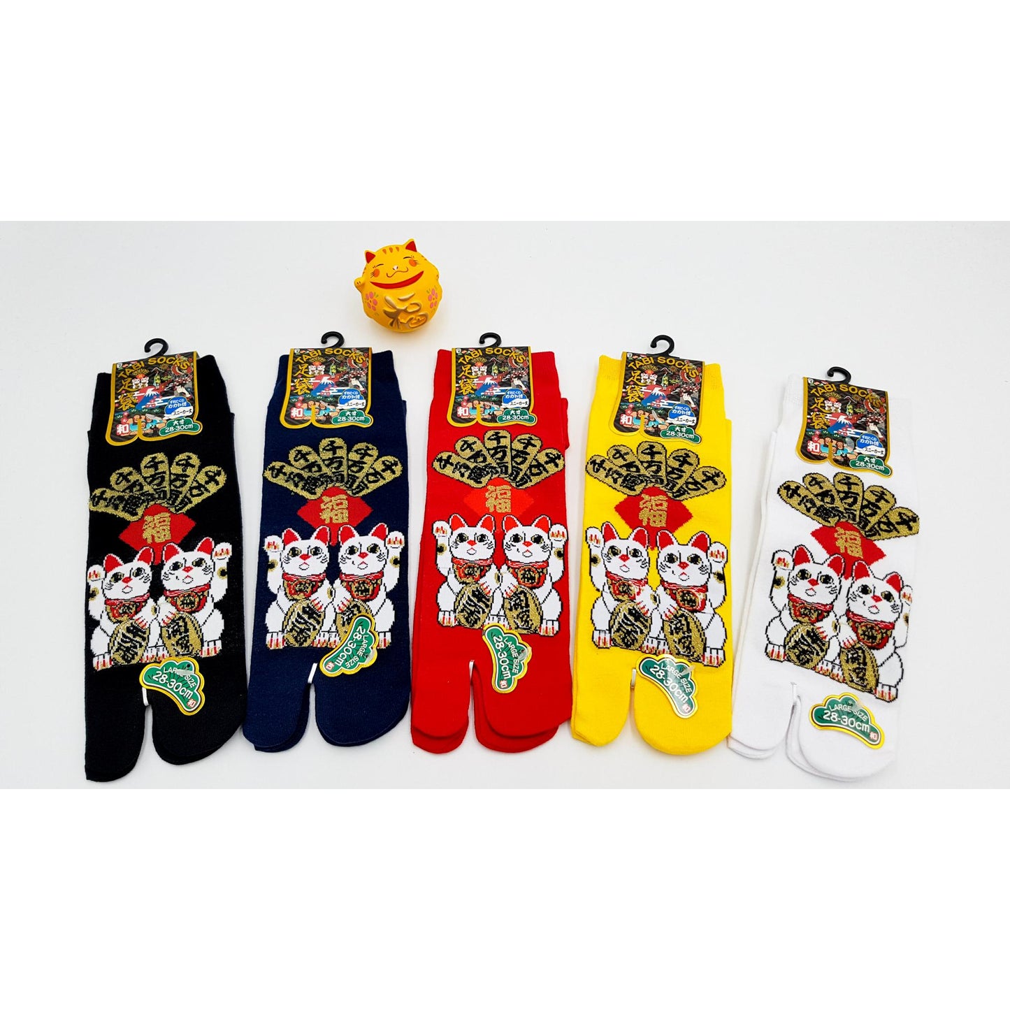 Chaussettes Japonaises Tabi en Coton - Maneki Neko Taille Large