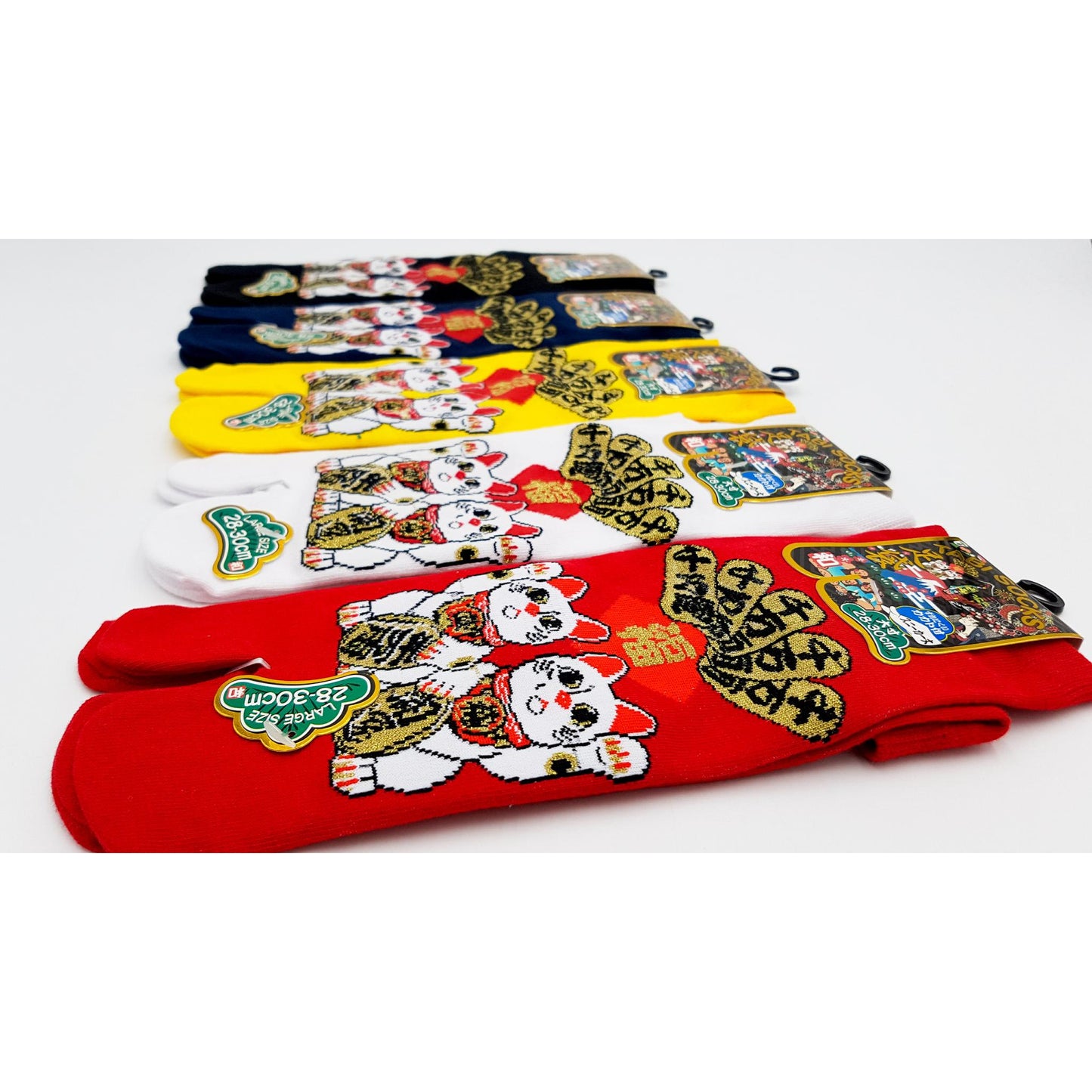 Chaussettes Japonaises Tabi en Coton - Maneki Neko Taille Large