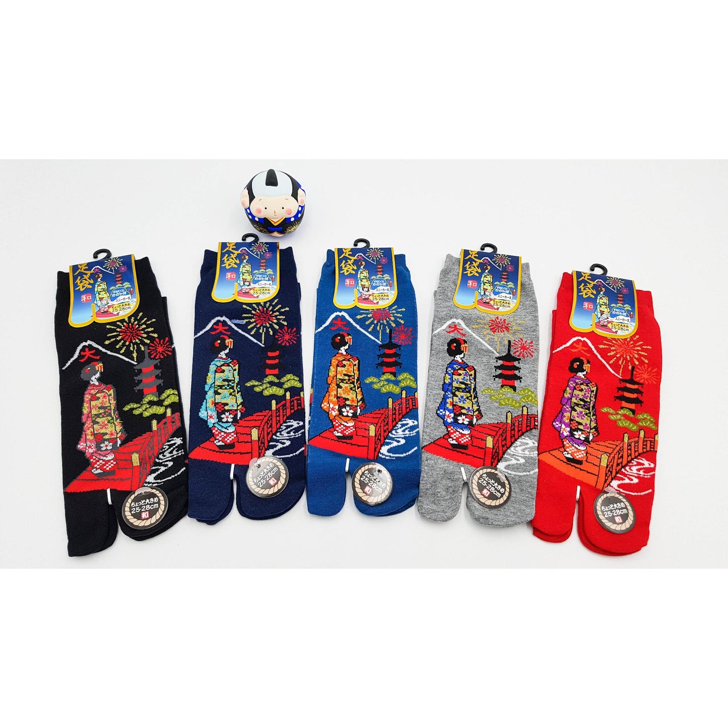 Chaussettes Japonaises Tabi en coton - Geisha & Pont Taille Large