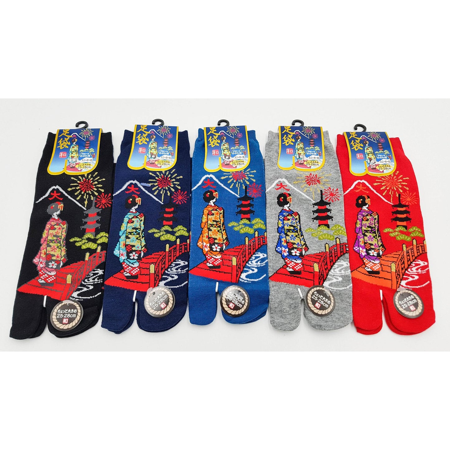 Chaussettes Japonaises Tabi en coton - Geisha & Pont Taille Large