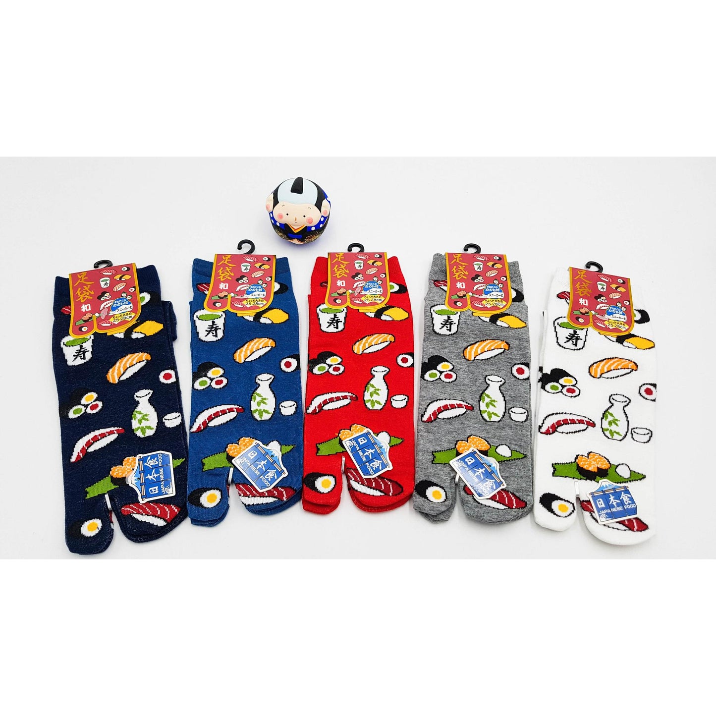 Chaussettes Japonaises Tabi en coton - Sushi et Maki Taille Large