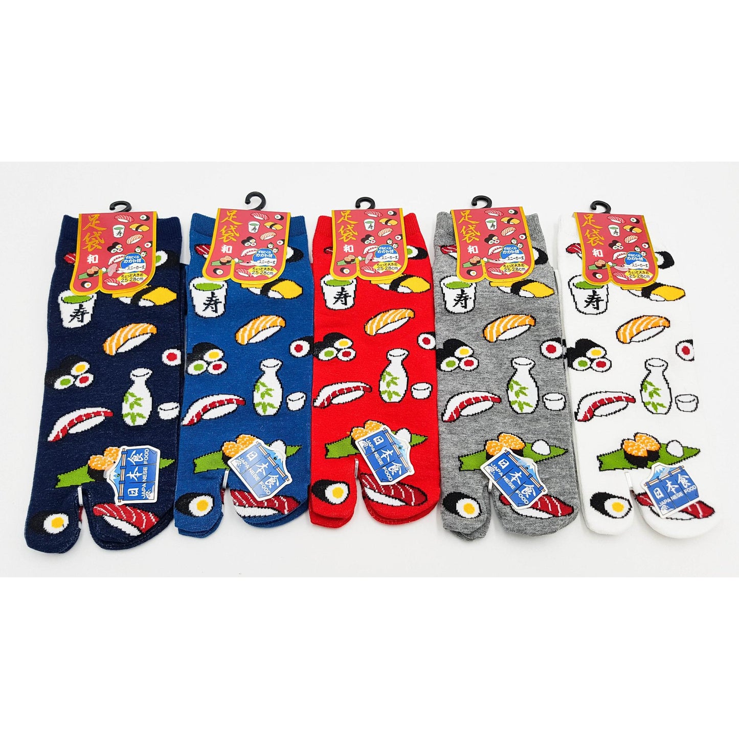 Chaussettes Japonaises Tabi en coton - Sushi et Maki Taille Large