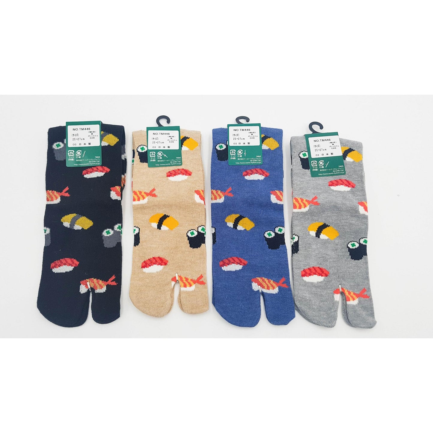 Chaussettes Japonaises Tabi en coton - Sushi et Maki Taille Large