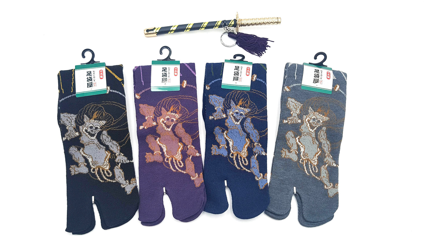 Japanese Tabi Socks - Raijin Design (The God of Thunder) Size EU40-45
