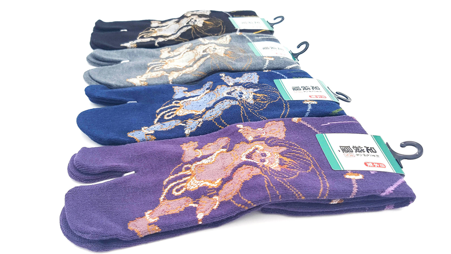 Japanese Tabi Socks - Raijin Design (The God of Thunder) Size EU40-45