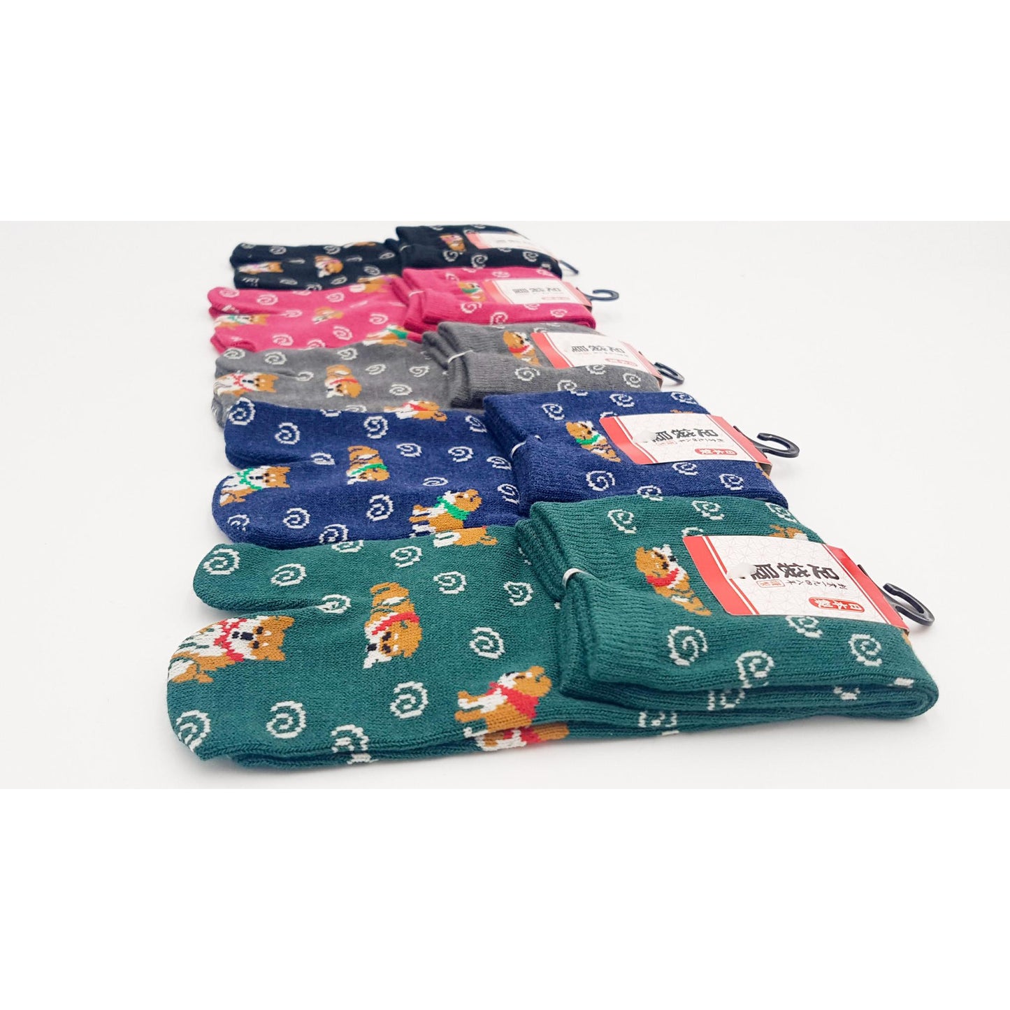 Chaussettes Japonaises Tabi en coton - Chien Inu et Spirale