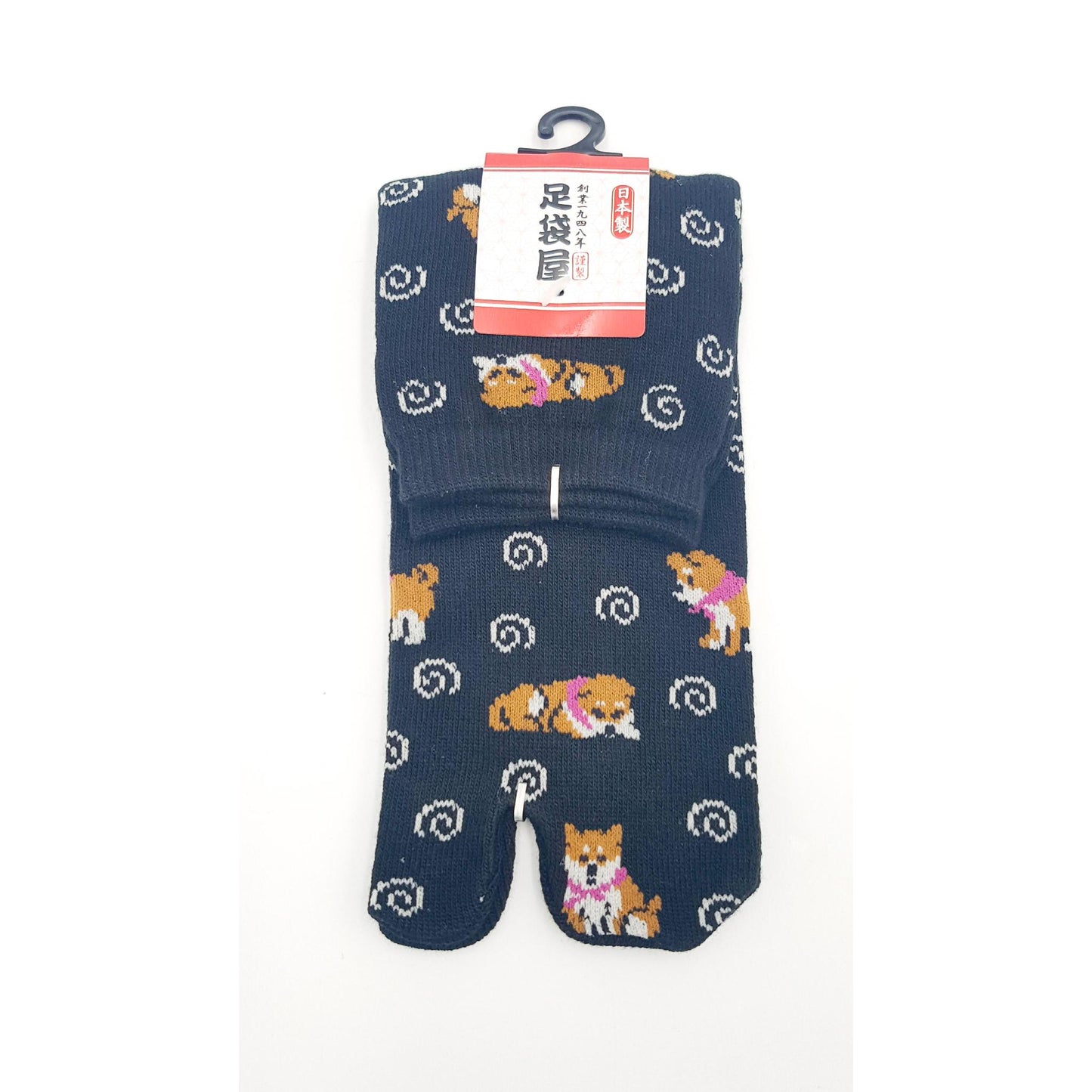 Chaussettes Japonaises Tabi en coton - Chien Inu et Spirale