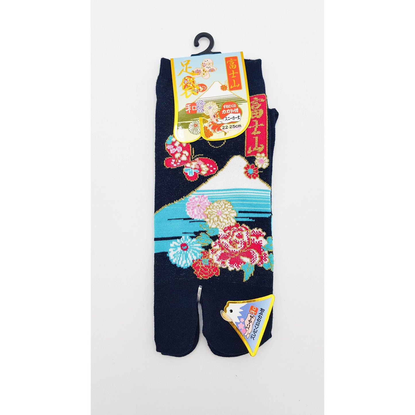 Chaussettes Japonaises Tabi en coton - Mont Fuji Fleuri