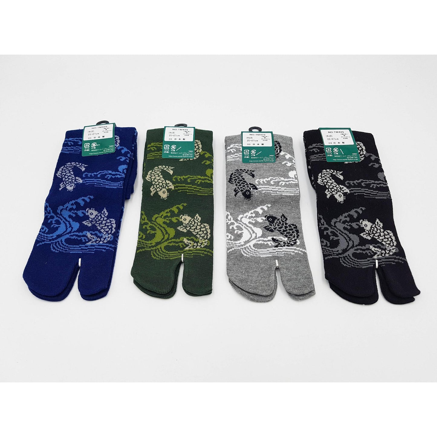 Chaussettes Japonaises Tabi en coton - Koi et Vague Tigre Taille Large