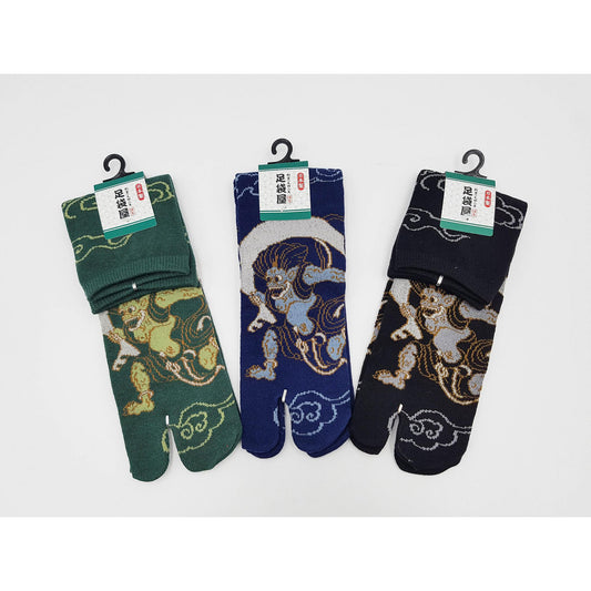 Chaussettes Japonaises Tabi en coton - Fujin et Raijin Taille Large