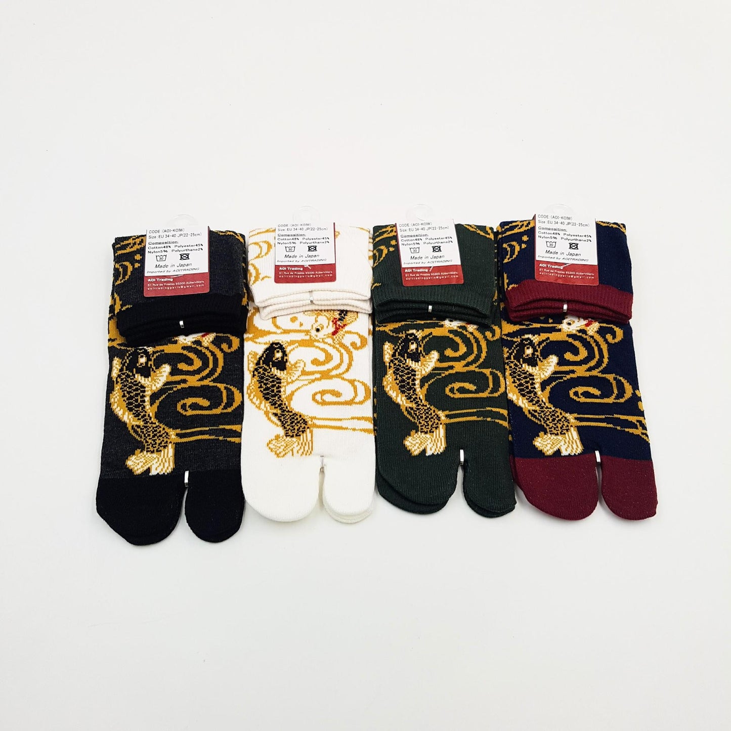 Chaussettes Japonaises Tabi en coton - Koi