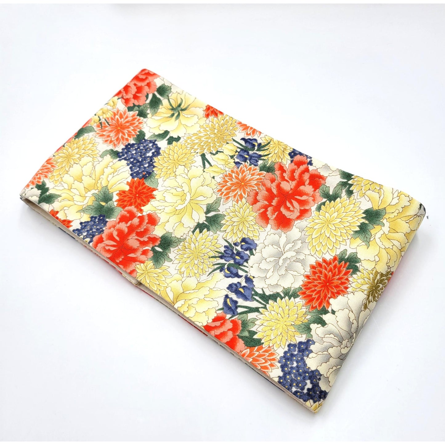 Ceinture réversible Musubi en coton - Pivoine et Chrysanthème